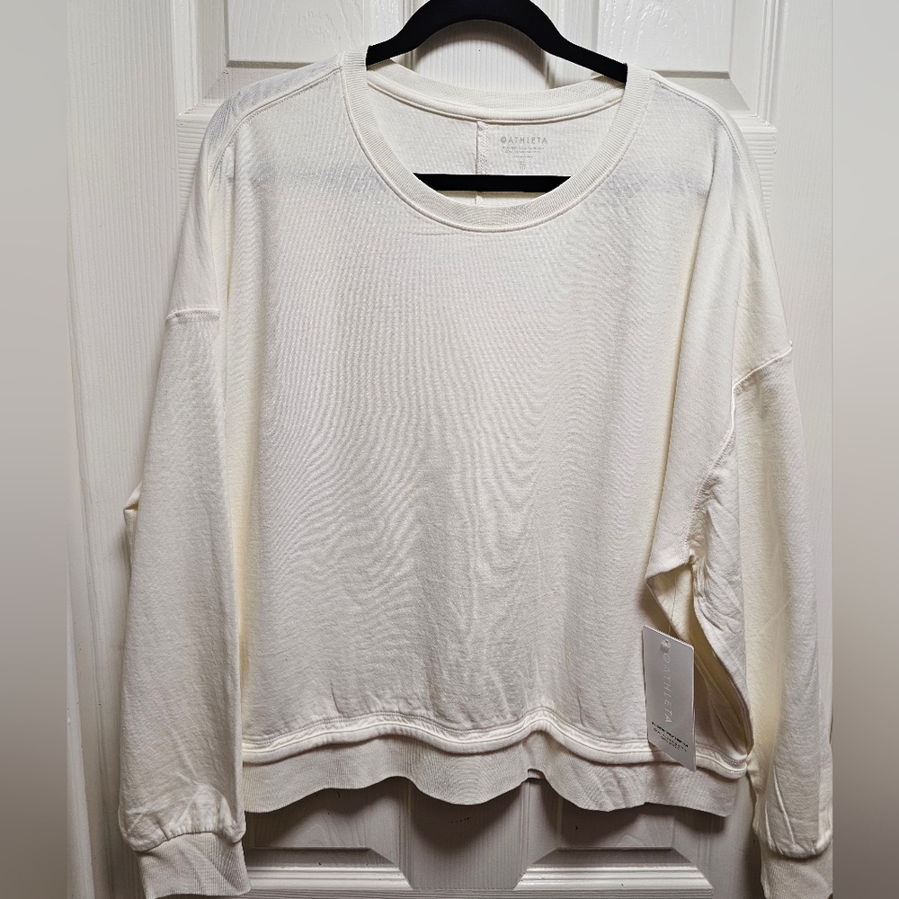 Athleta Women’s Ivory Hoodie Sweatshirt Size XL Long Sleeve NWT